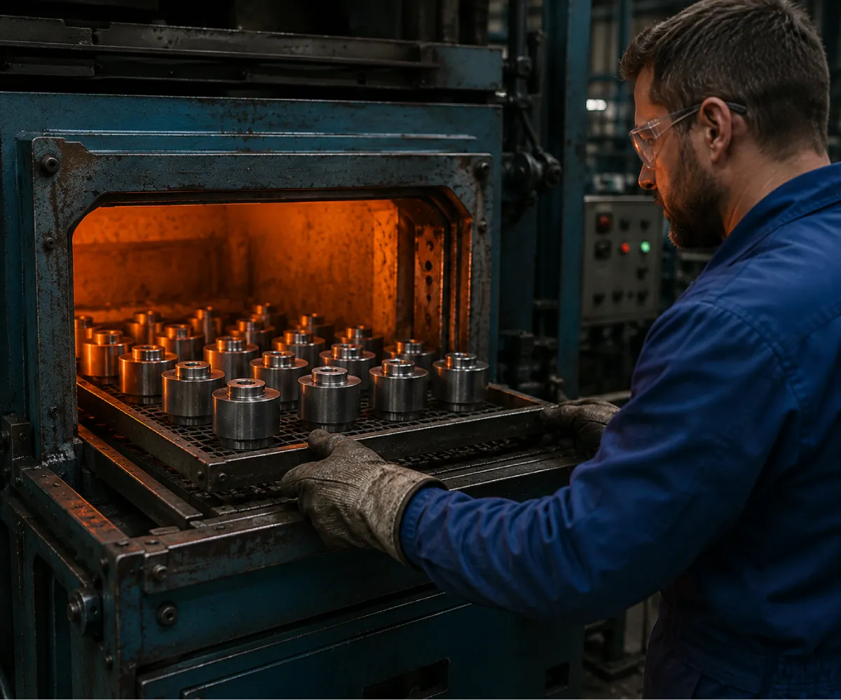 Rapid quenching process to lock in a hard martensitic case profile on engineering parts